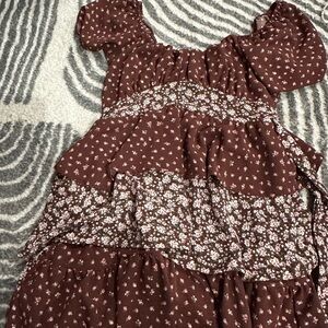 Altar'd State Brown Floral Dress